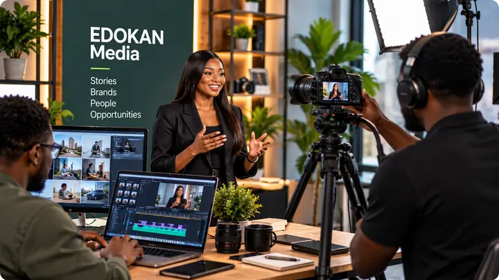 EDOKAN Media studio filming a business story